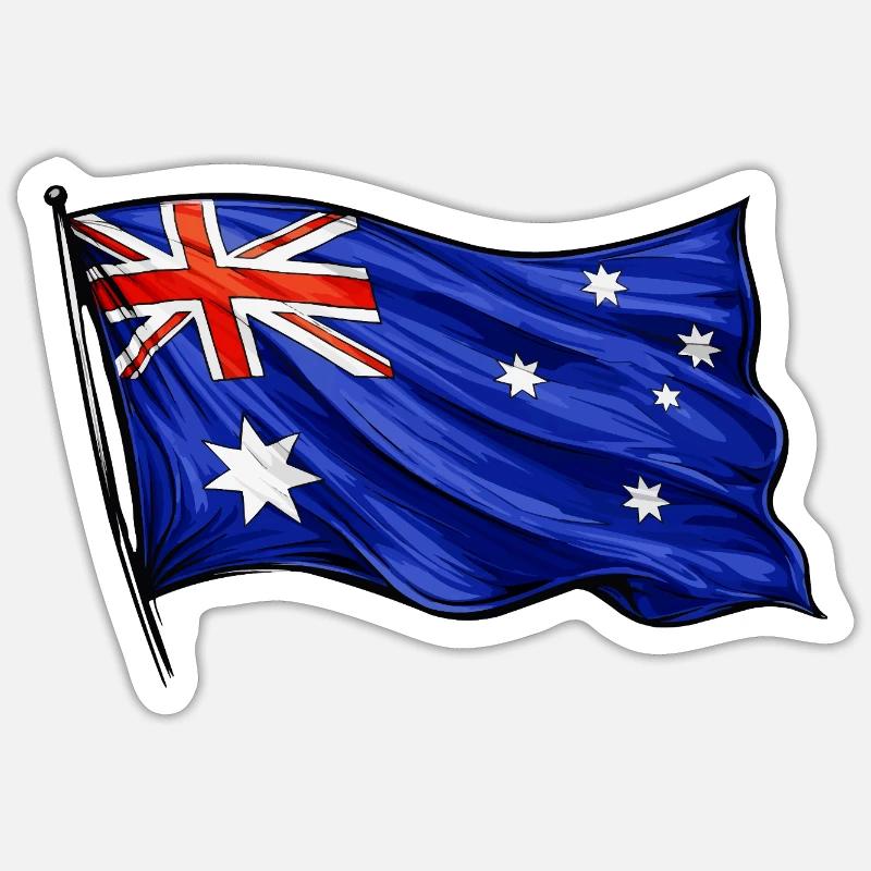 Australia Flag Pattern - Sticker size S (10 x 10 cm) - white matte
