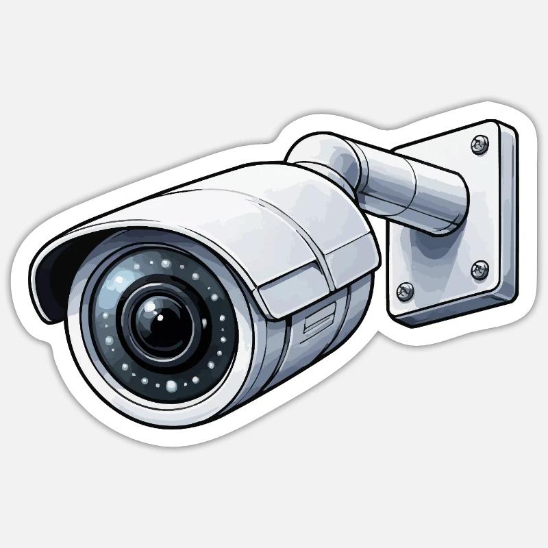 Security Camera Surveillance Camera - Sticker size S (10 x 10 cm) - white matte
