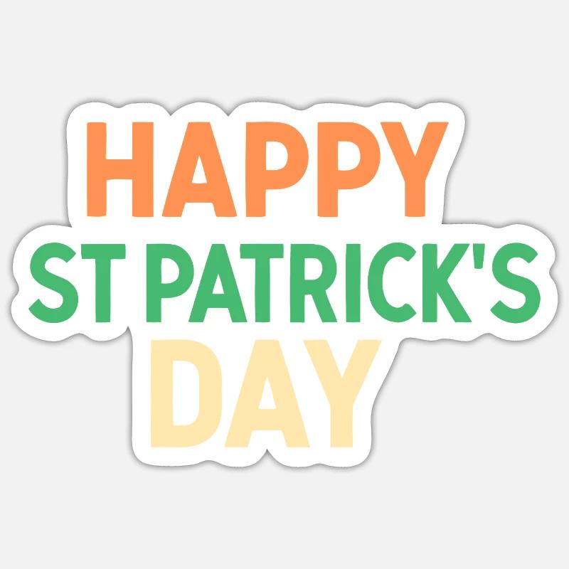 Frohen St. Patrick's Day - Sticker Größe S (10 x 10 cm) - Mattweiß