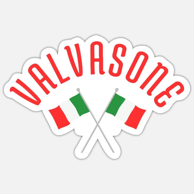Emblème des drapeaux italiens de Valvasone - Sticker taille S (10 x 10 cm) - blanc mat