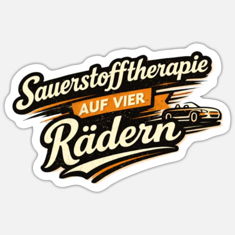 Oxygen therapy on four wheels - Sticker size S (10 x 10 cm) - white matte