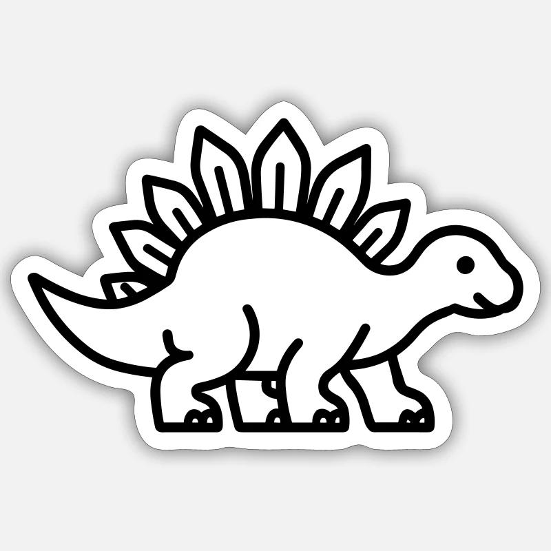 stegosaurus - Sticker taille S (10 x 10 cm) - blanc mat