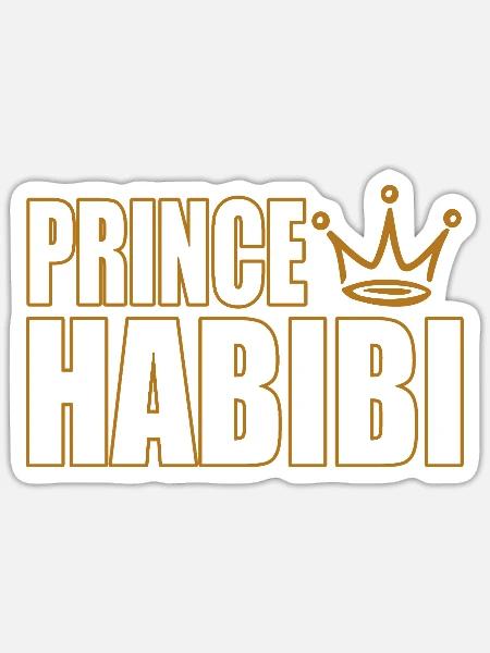 Prince Habibi – Royal Arabic Love Statement Design - Sticker Größe S (10 x 10 cm) - Mattweiß