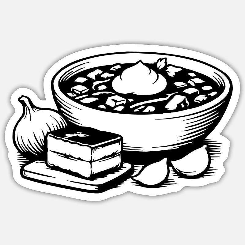 Bortsch - Sticker taille S (10 x 10 cm) - blanc mat
