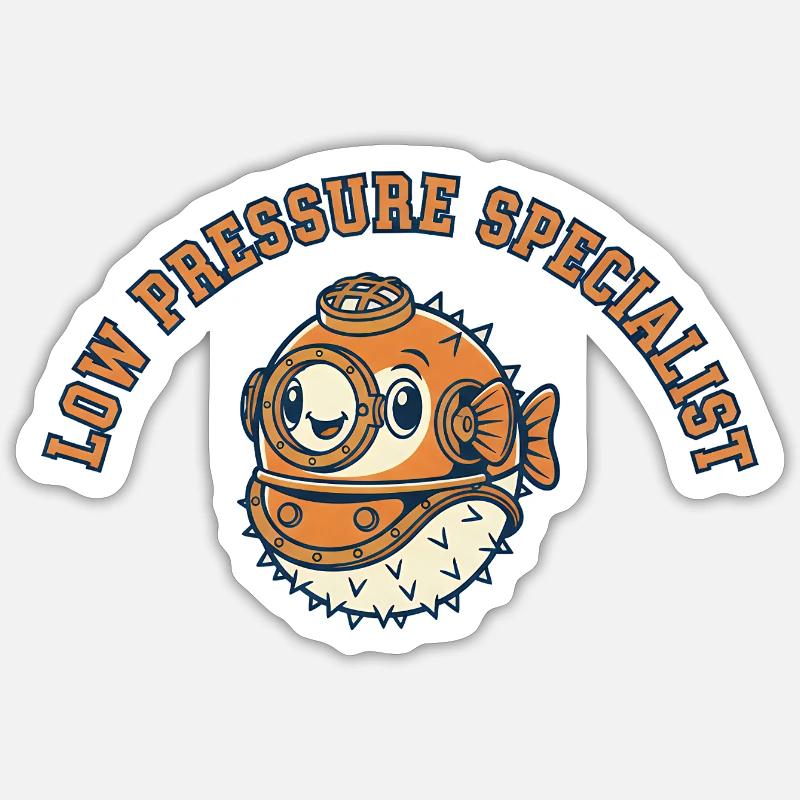 Poisson-globe spécialiste de basse pression Sticker taille S (10 x 10 cm)
