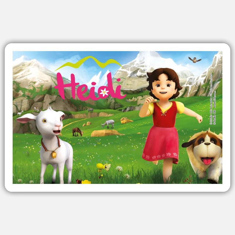 Heidi Avec Chèvre Blanchette Sticker taille S (10 x 10 cm)