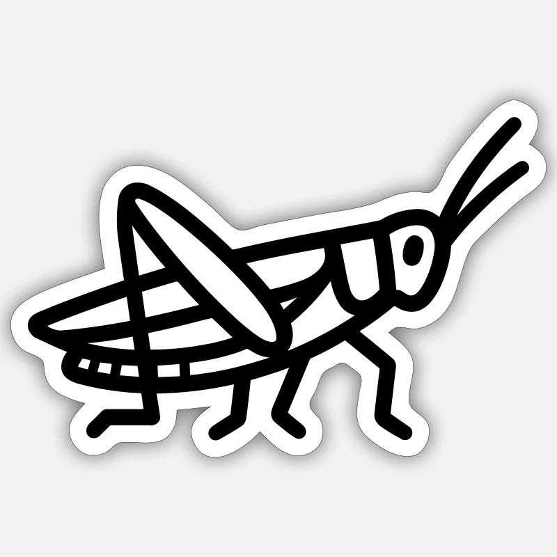 Heuschrecke - Sticker Größe S (10 x 10 cm) - Mattweiß
