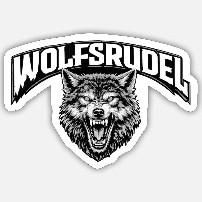 Wolf Pack Fighter Face Logo Sticker size S (10 x 10 cm)
