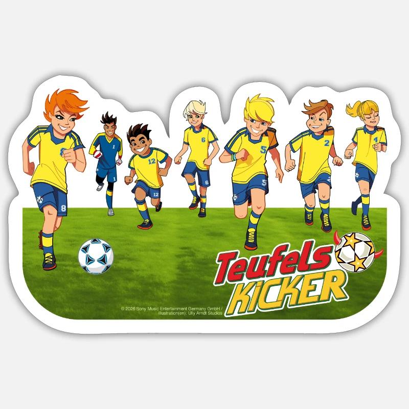 Coup de pied de jambe de l’équipe Devil Kicker - Sticker taille S (10 x 10 cm) - blanc mat