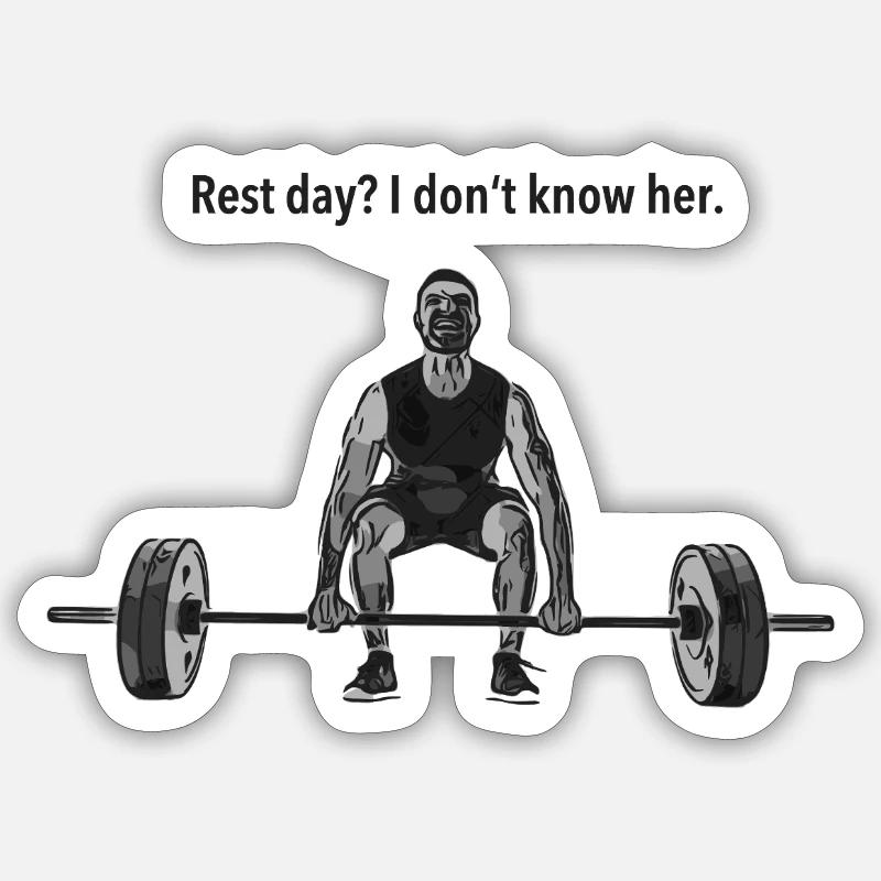 Rest_day - Sticker taille S (10 x 10 cm) - blanc mat