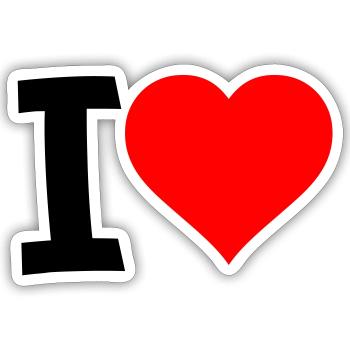 Red Heart - Clear Love Look - Sticker size S (10 x 10 cm) - white matte - Front