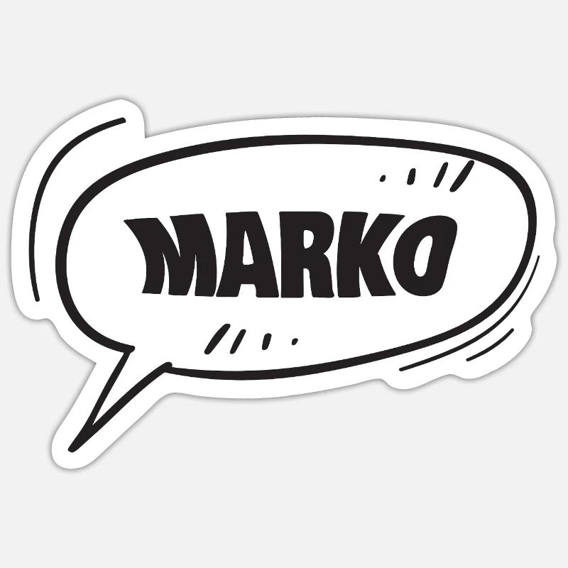 Prénom Marko - Sticker taille S (10 x 10 cm) - blanc mat
