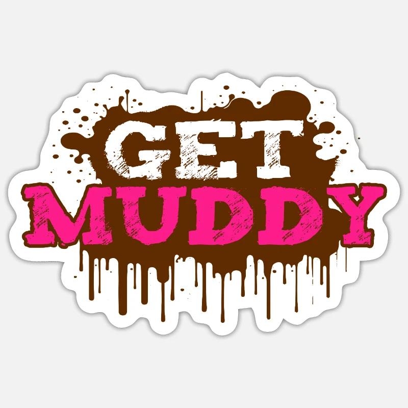 Course boueuse Schlammlauf Mud Run Muddy Sticker taille S (10 x 10 cm)