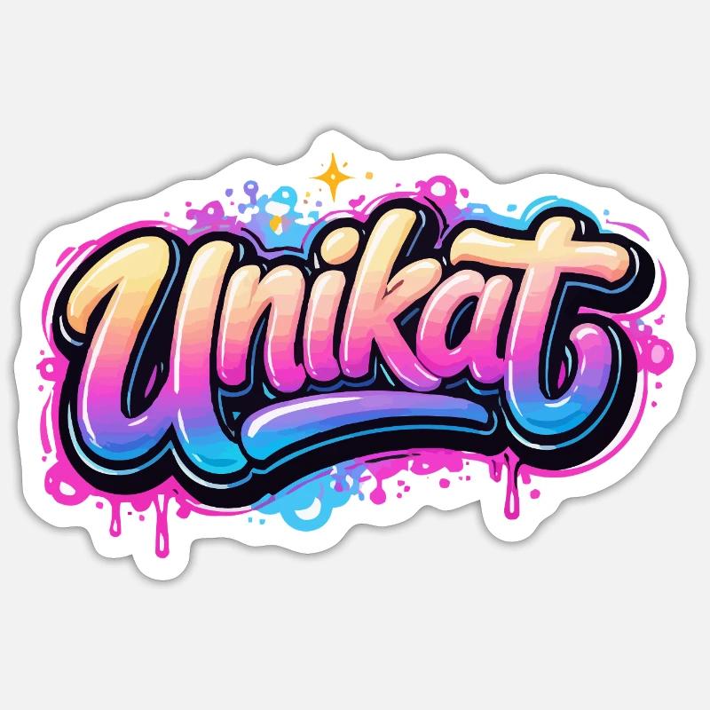 Néon graffiti unique - Sticker taille S (10 x 10 cm) - blanc mat