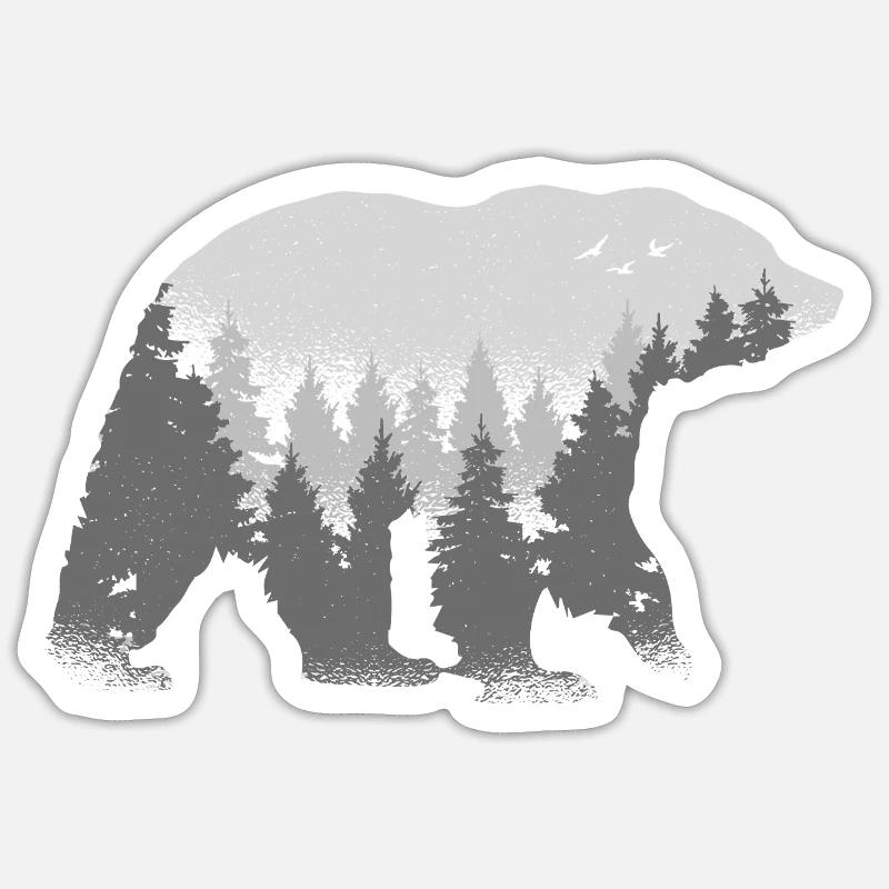 Waldgeist Bär - Sticker taille S (10 x 10 cm) - blanc mat
