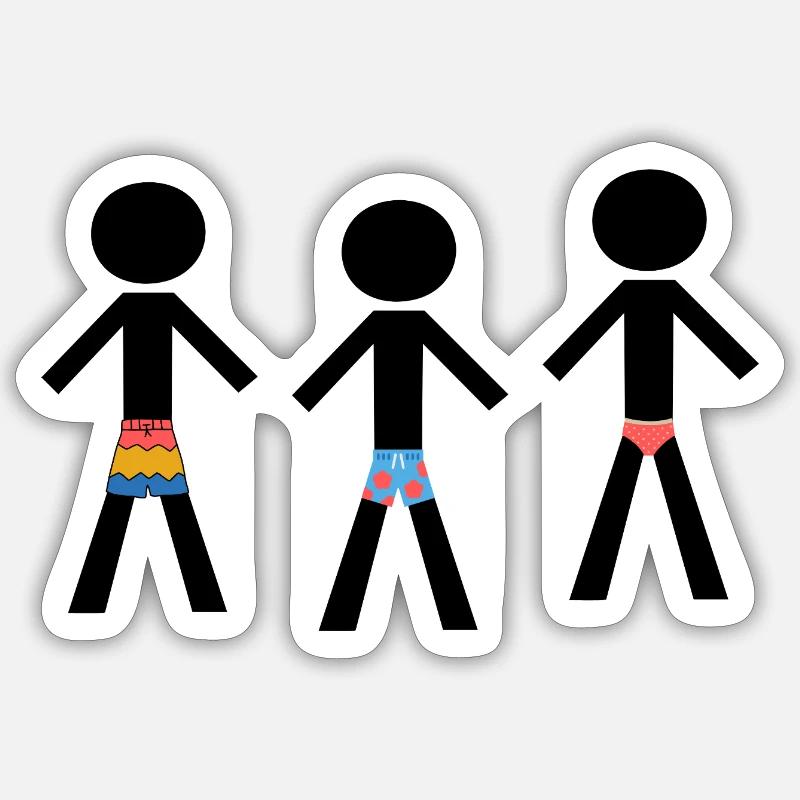Beach Ready - Three well-dressed men Sticker size S (10 x 10 cm)
