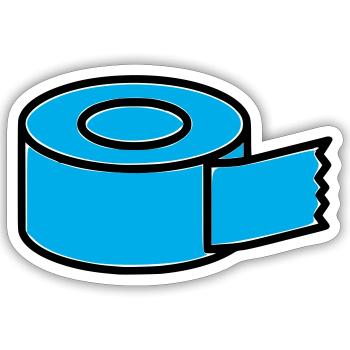 Klebeband Tape Rolle Comic - Sticker Größe S (10 x 10 cm) - Mattweiß - Vorne