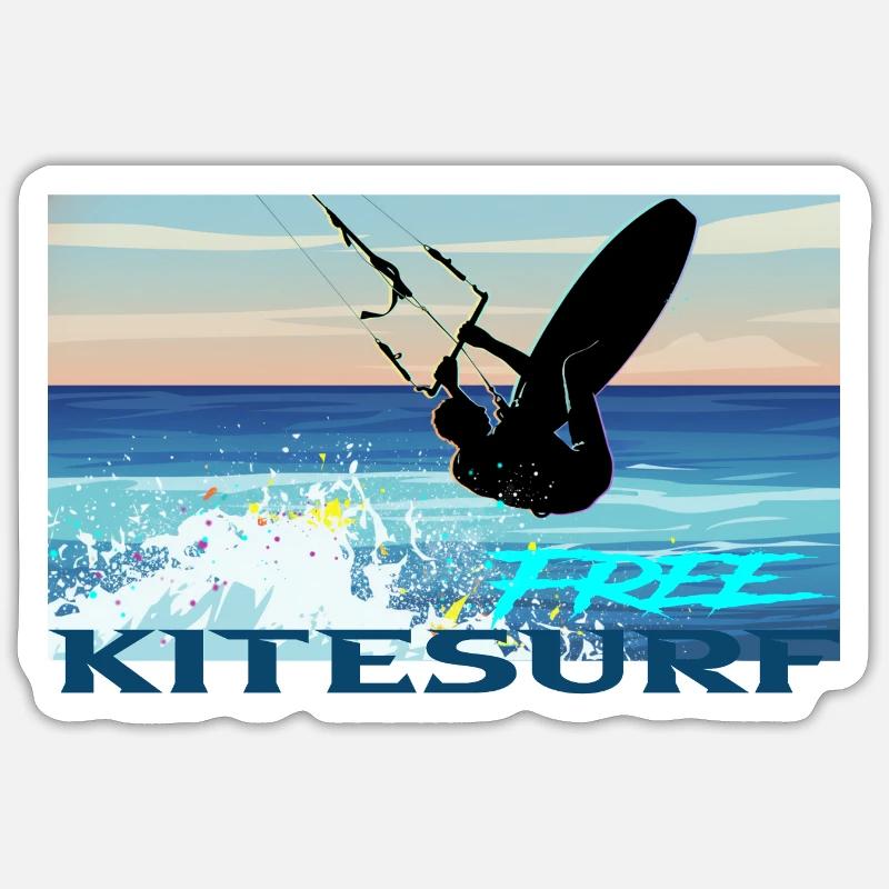 Kitesurf - Sticker size S (10 x 10 cm) - white matte