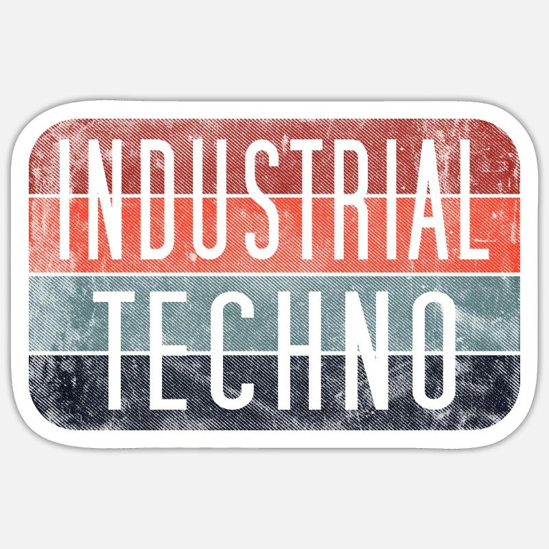 Industrial Techno Rétro Gradient Sticker taille S (10 x 10 cm)