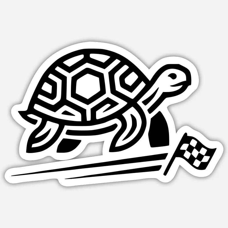 Schildkröte - Sticker Größe S (10 x 10 cm) - Mattweiß