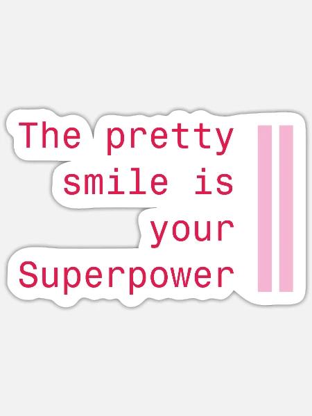Lächeln als Superkraft - Sticker Größe S (10 x 10 cm) - Mattweiß