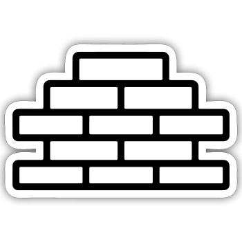 Ziegel - Sticker Größe S (10 x 10 cm) - Mattweiß - Vorne
