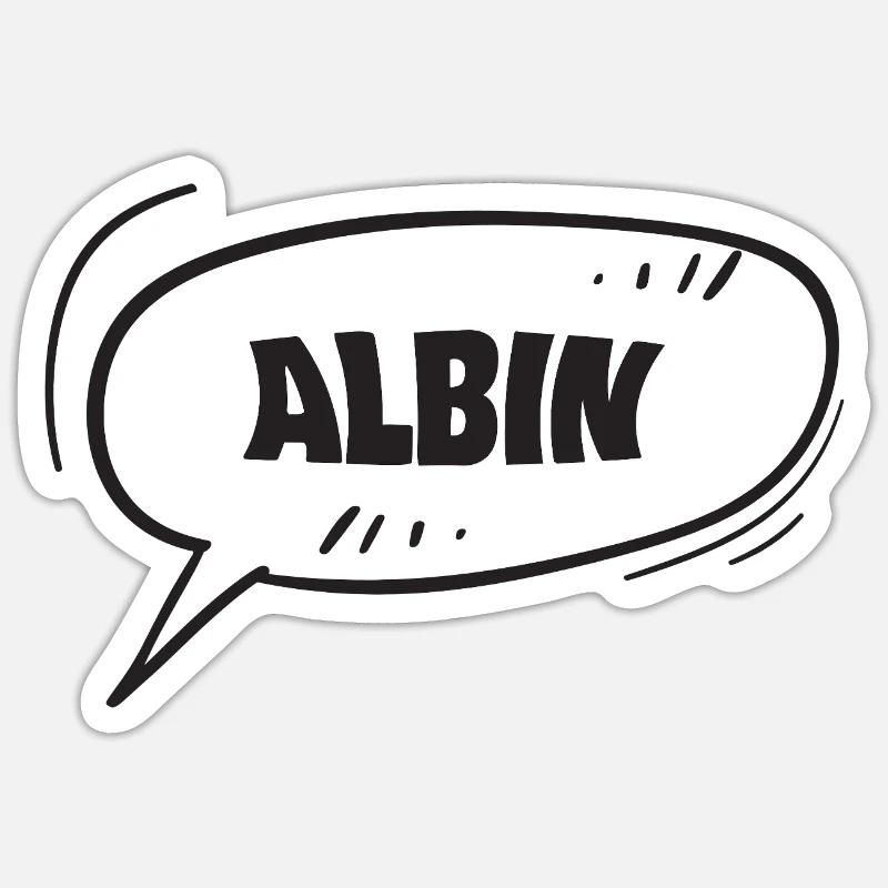 Albin - Sticker Größe S (10 x 10 cm) - Mattweiß