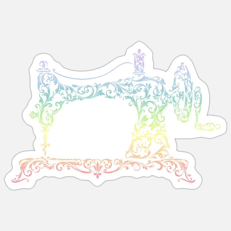 sewing machine - Sticker size S (10 x 10 cm) - white matte