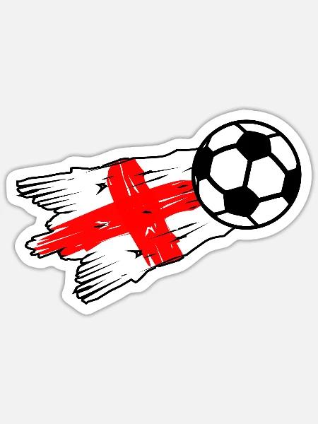 Englische Flagge trifft Fußball - Sticker Größe S (10 x 10 cm) - Mattweiß