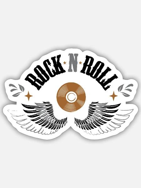 Rock n Roll - Sticker Größe S (10 x 10 cm) - Mattweiß