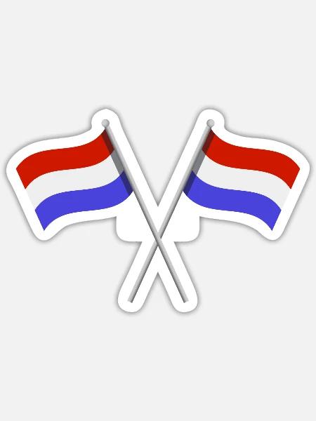 Niederländische Flagge - Sticker Größe S (10 x 10 cm) - Mattweiß