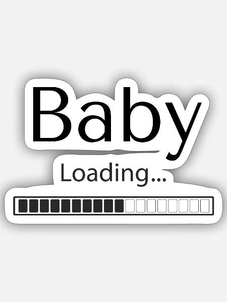 Baby loading - Sticker Größe S (10 x 10 cm) - Mattweiß