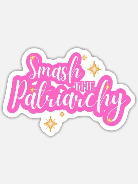 Zerschlagt das Patriarchat - Sticker Größe S (10 x 10 cm) - Mattweiß