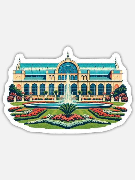 Flora Köln Retro - Sticker Größe S (10 x 10 cm) - Mattweiß