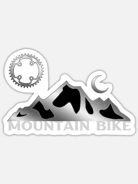 Mountain Bike - Sticker Größe S (10 x 10 cm) - Mattweiß
