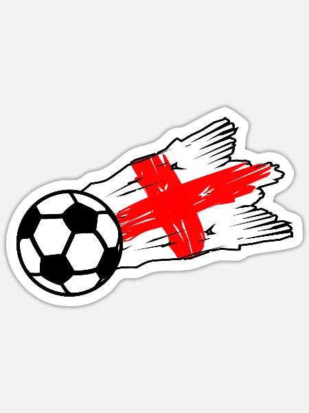 St Georg Kreuz Fußball Graffiti - Sticker Größe S (10 x 10 cm) - Mattweiß