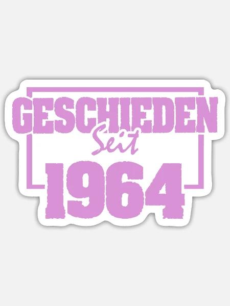 Scheidung 1964 - Sticker Größe S (10 x 10 cm) - Mattweiß