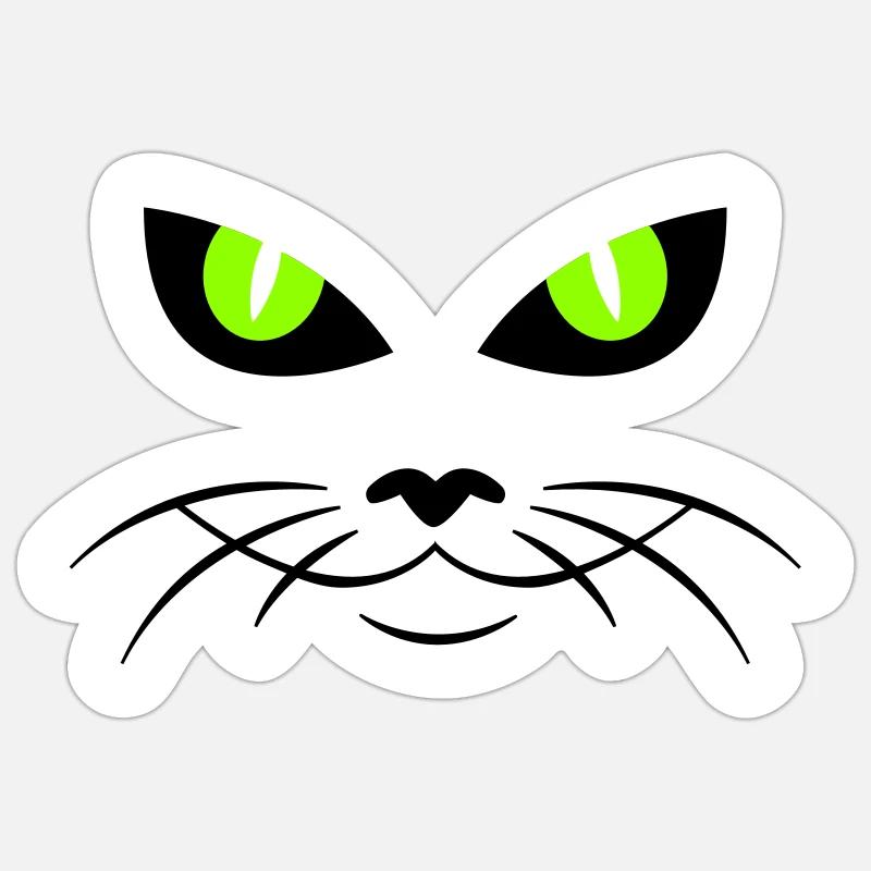 cat face - katzengesicht Sticker size S (10 x 10 cm)