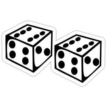 Dice - Number - Sticker size S (10 x 10 cm) - white matte - Front