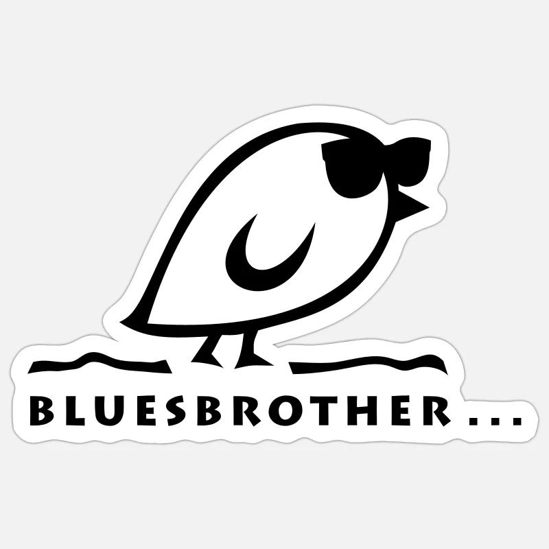 Tweetlercools - BLUES BROTHER - Sticker size S (10 x 10 cm) - white matte