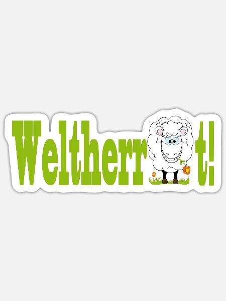 Weltherrschaft - Schaf - Sticker Größe S (10 x 10 cm) - Mattweiß
