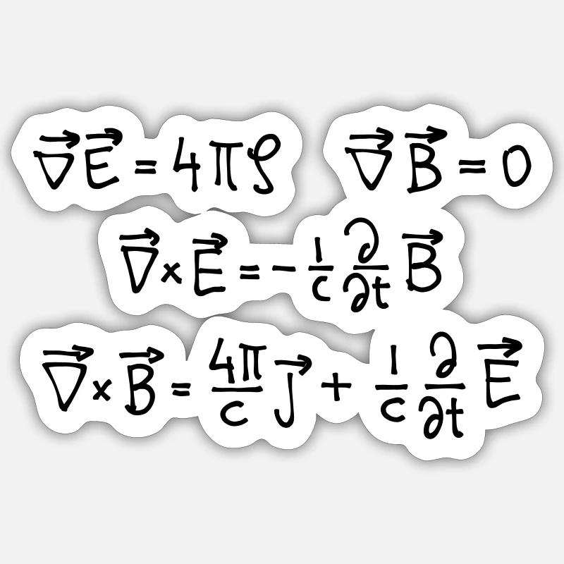 Maxwell Equations (cgs) - Sticker Größe S (10 x 10 cm) - Mattweiß