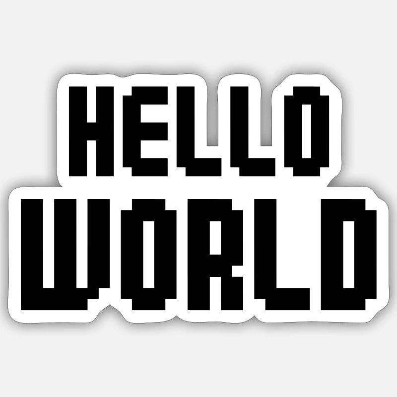 Hello World - Sticker Größe S (10 x 10 cm) - Mattweiß