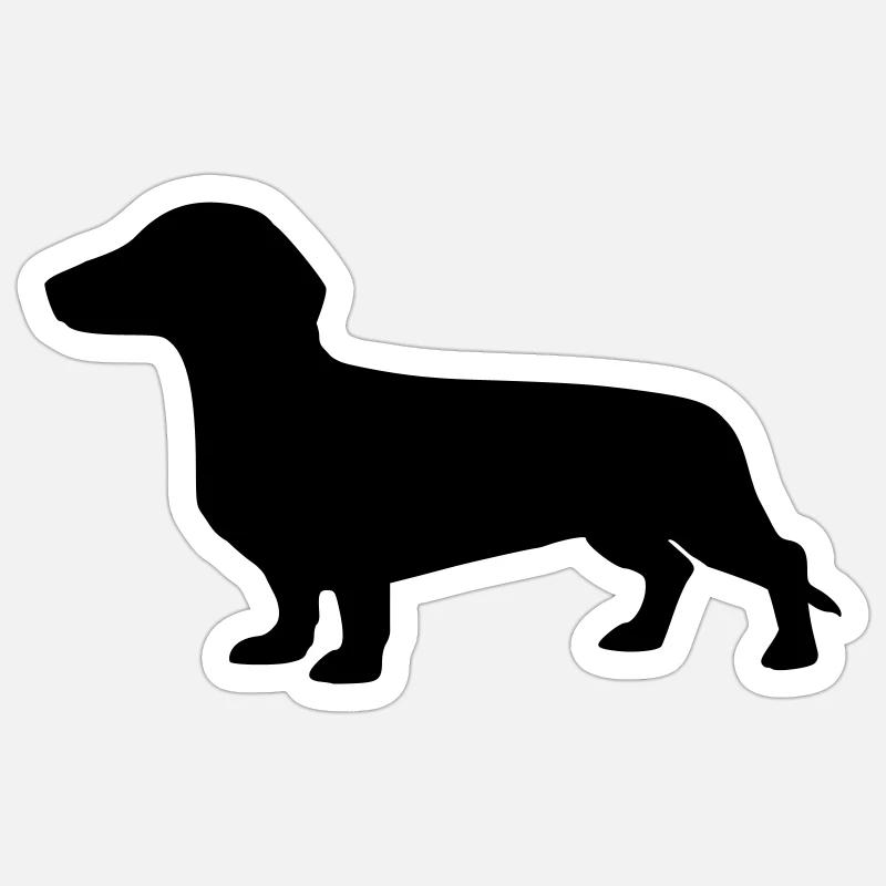 Dackel - Hund - Sticker Größe S (10 x 10 cm) - Mattweiß