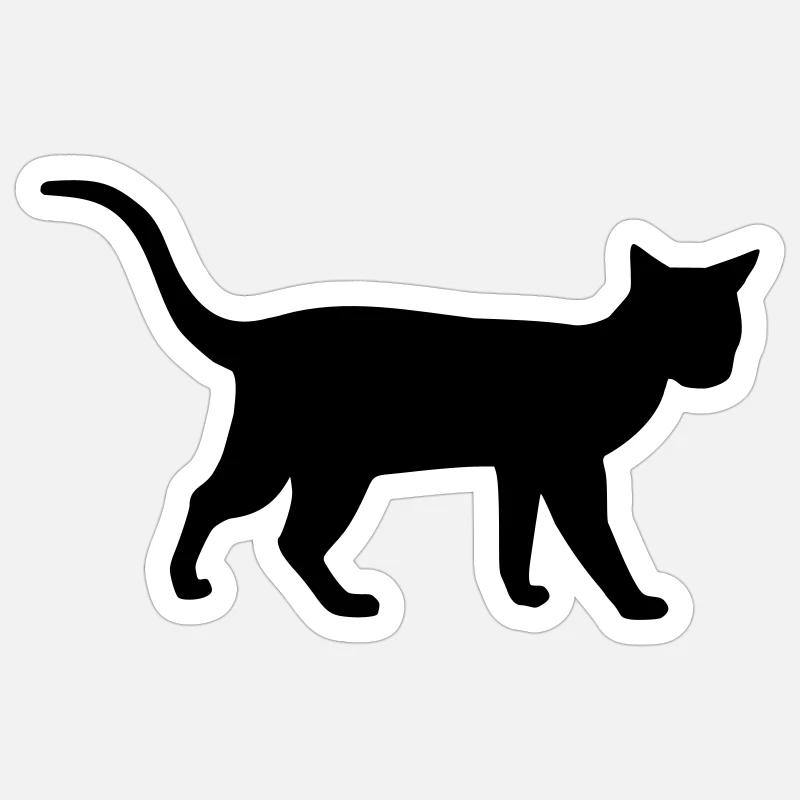 Katze - Sticker Größe S (10 x 10 cm) - Mattweiß
