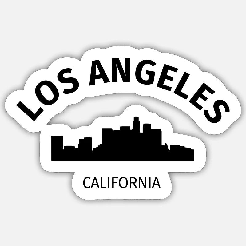 Los Angeles - Sticker taille S (10 x 10 cm) - blanc mat