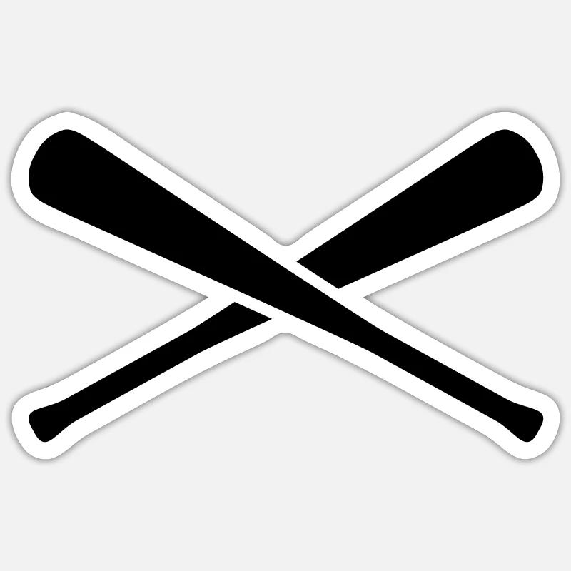 baseball_x_1c - Sticker Größe S (10 x 10 cm) - Mattweiß