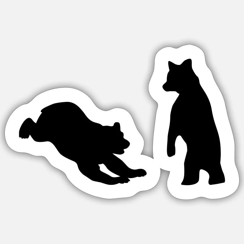 Bears, Bear cubs - Sticker size S (10 x 10 cm) - white matte