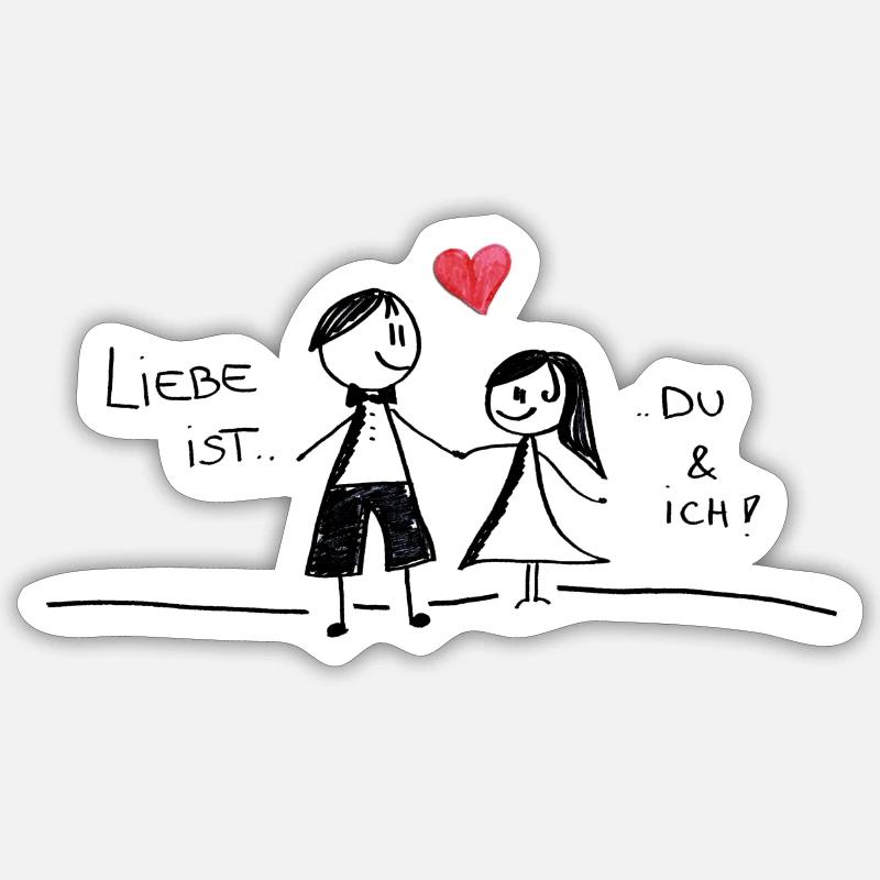 L'amour c'est ..._ ROUGE - Sticker taille S (10 x 10 cm) - blanc mat