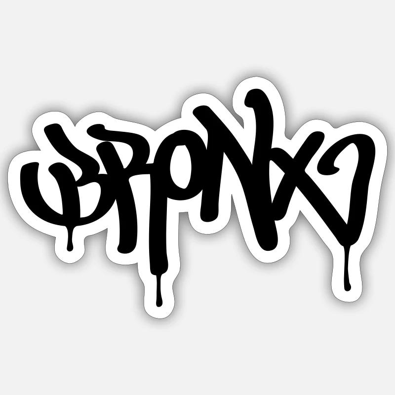 BRONX - Sticker taille S (10 x 10 cm) - blanc mat